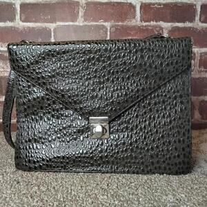 Vintage Frenchy of California Embossed Shoulder Bag Green Reptile Made In USA